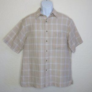 Roundtree & Yorke* Men's Short Sleeve Button‎ Down Straight Hem Shirt~ Medium